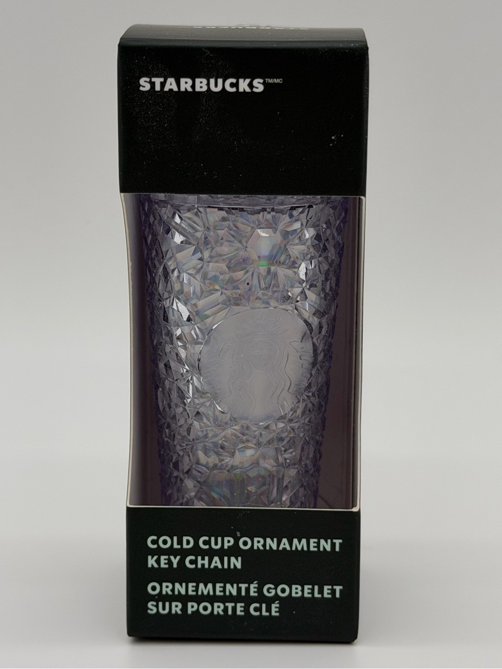 Starbucks 2024 Iridescent Prismatic Cold Cup Ornament Key Chain Mini Tumbler